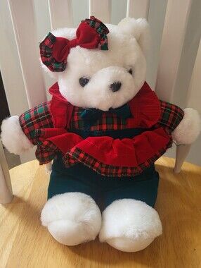Dan Dee Christmas Teddy Girl Plush Bear Soft Expressions 1995
